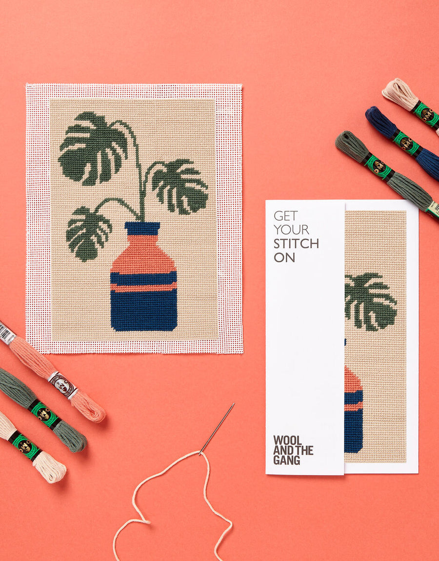 Monstera Needlepoint Kit