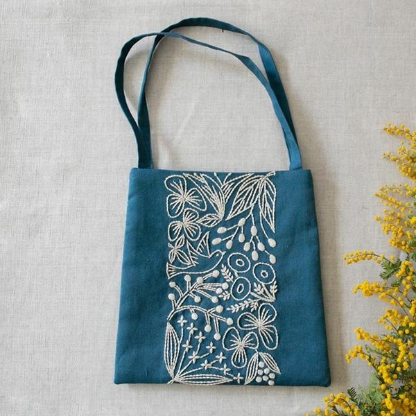 Botanical Mini Tote Embroidery Kit by Alice Makabe