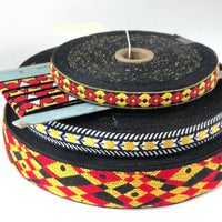 Vintage Geometric Jacquard Ribbon, 1-1/2"