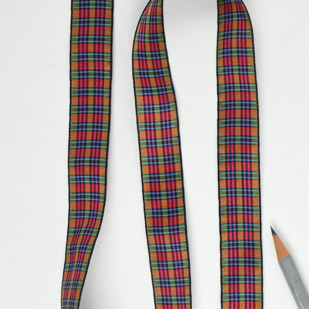Vintage Madras Plaid Ribbon – 7/8" Wide