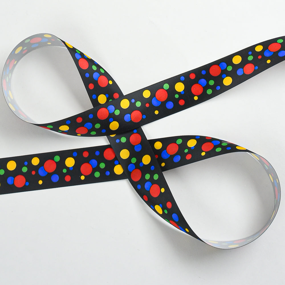Vintage Confetti Dot Satin Ribbon – 1½" Wide