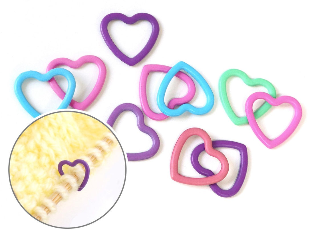 Heart Stitch Markers Set of 10