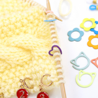 Numbered Pink Stitch Markers Set of 10