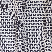 Vintage Indigo Yukata Cotton — Stepped Maze Motif