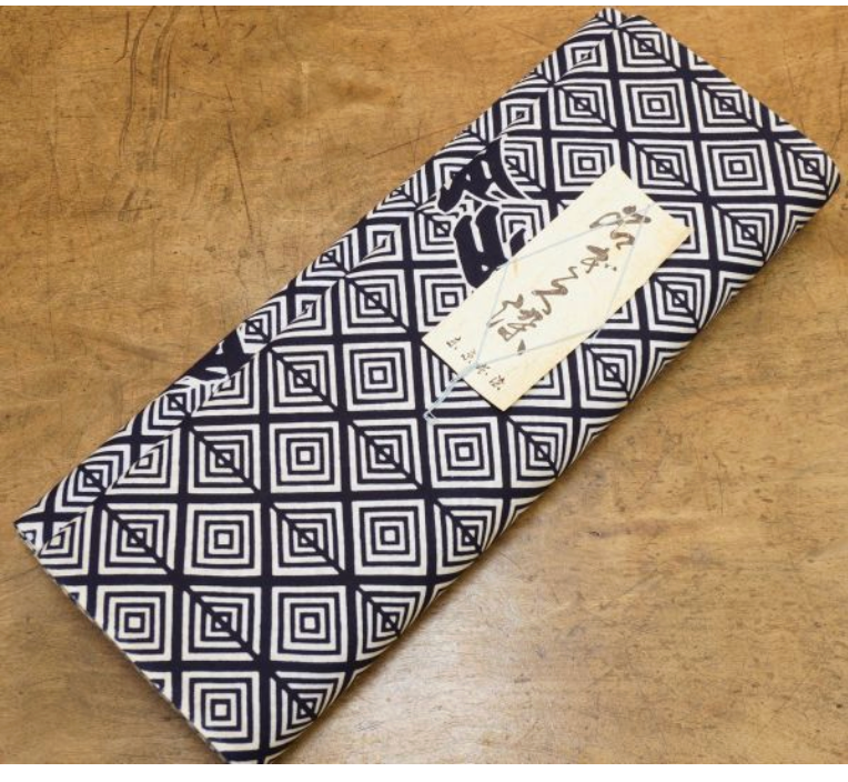 Vintage Indigo Yukata Cotton — Square Motif