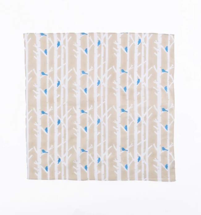 Birch Trees with Blue Birds Bandana