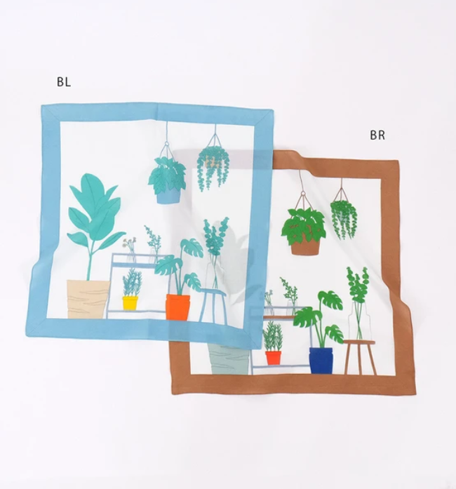 Houseplant Still Life Bandana – Blue