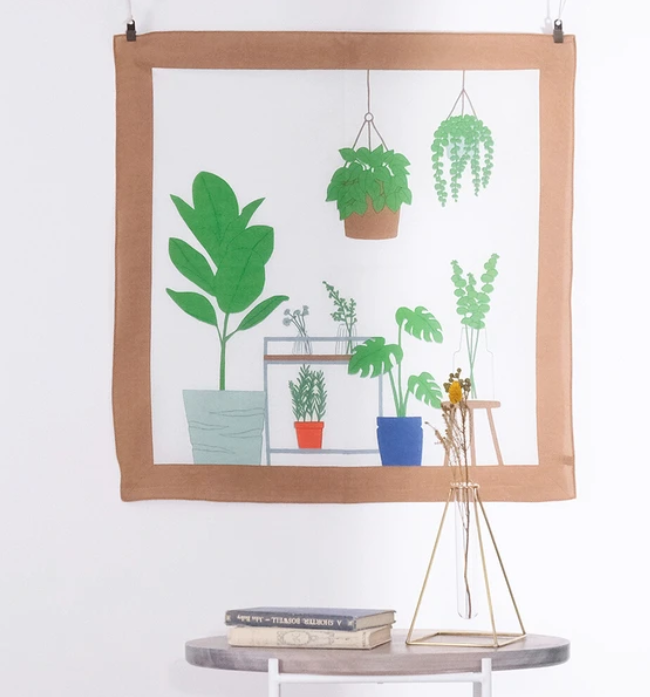 Houseplant Still Life Bandana – Brown