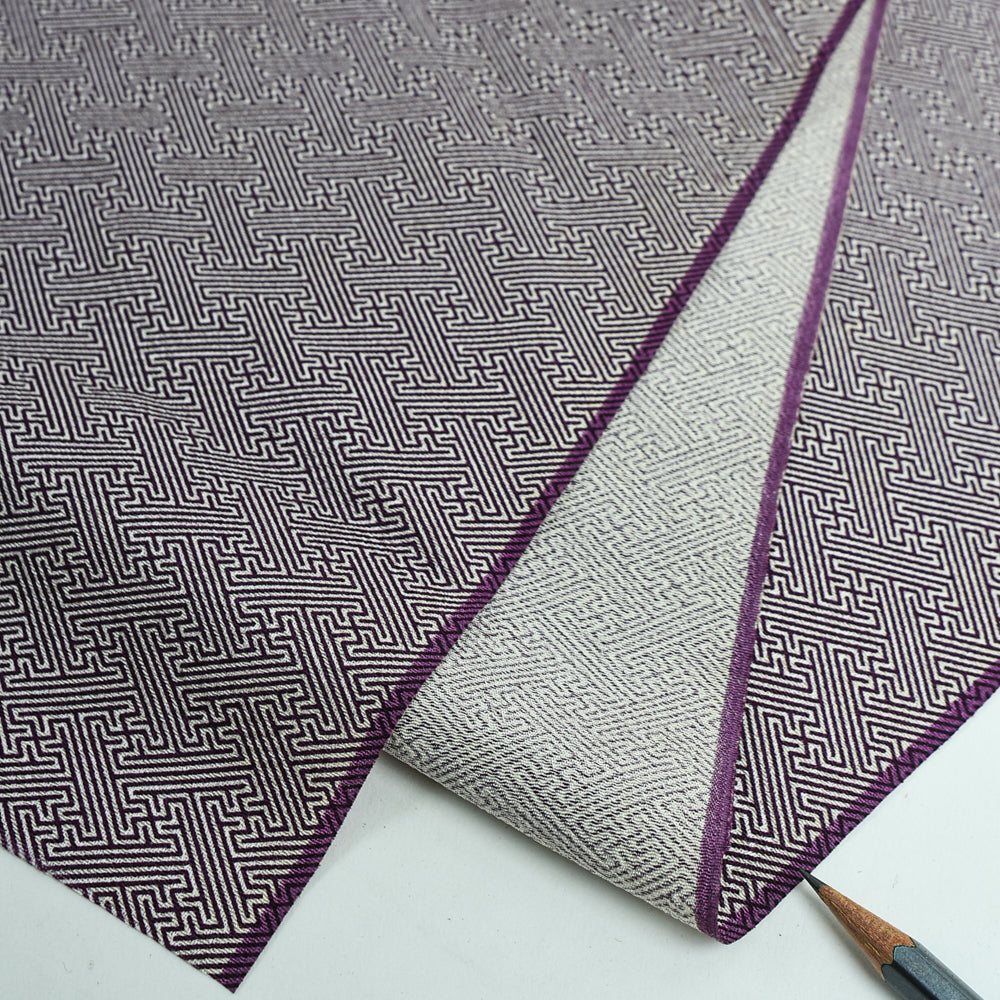 Vintage Japanese Silk – Soft Gray Geometric Weave