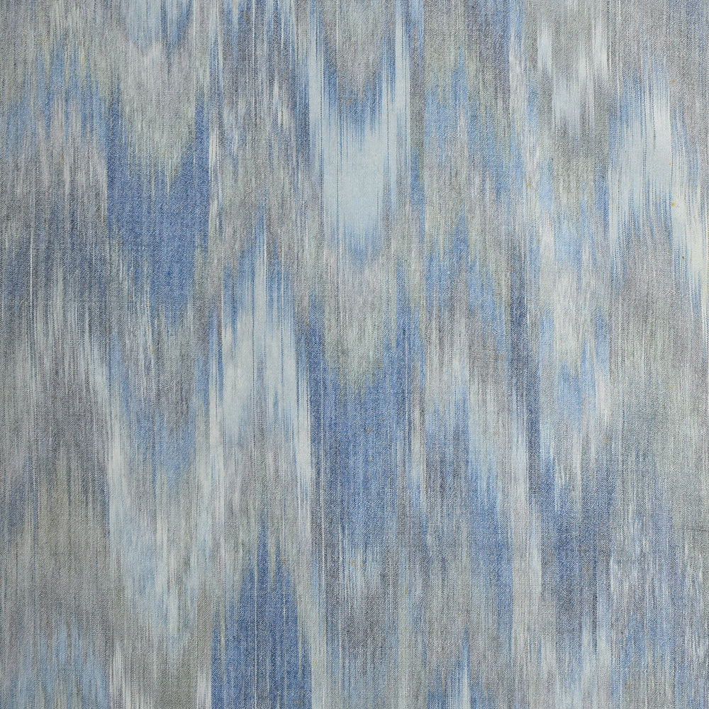 Vintage Japanese Silk – Mist Blue Ikat Wave