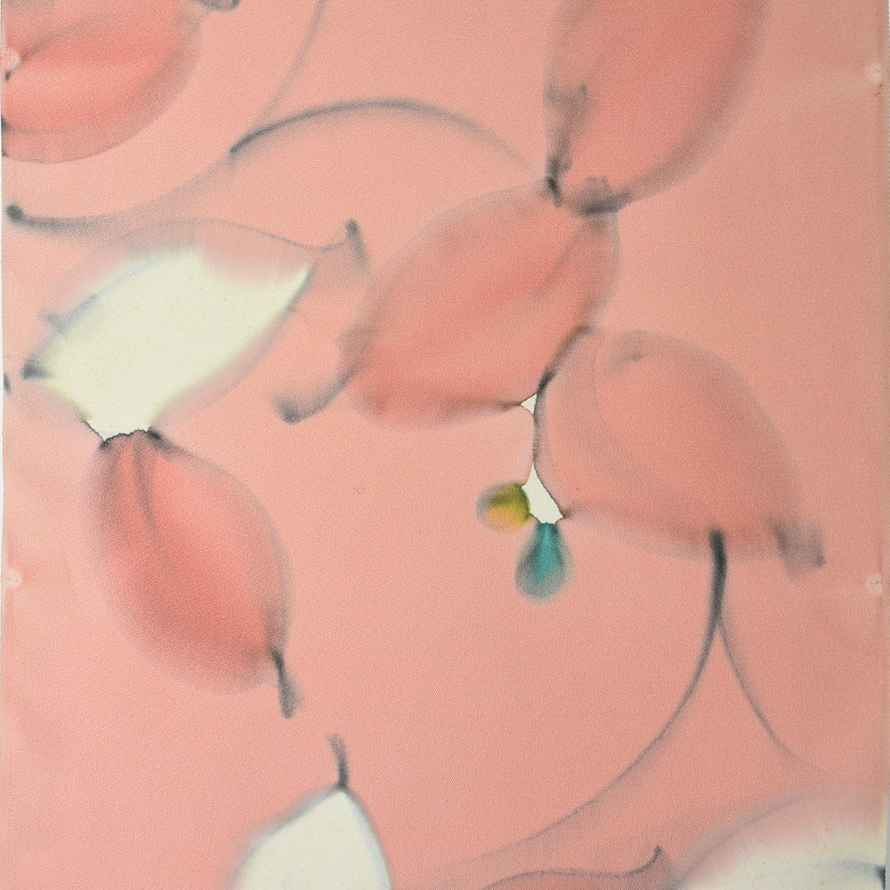 Vintage Japanese Silk – Painted Peach Floral