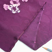 Vintage Japanese Silk – Berry Plum Floral Damask
