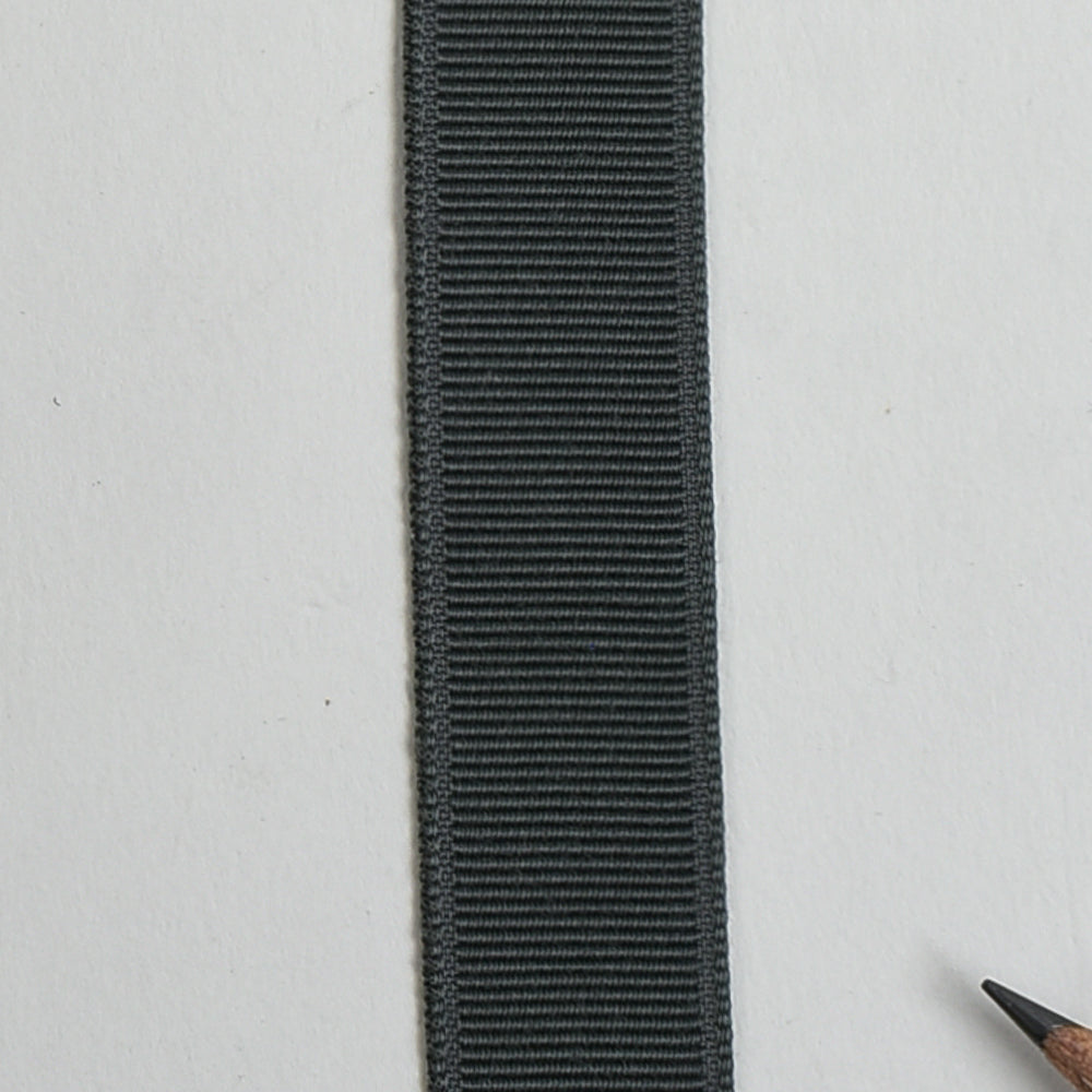 Steel Gray Rayon Grosgrain Ribbon - 9/16"- 50yd Roll