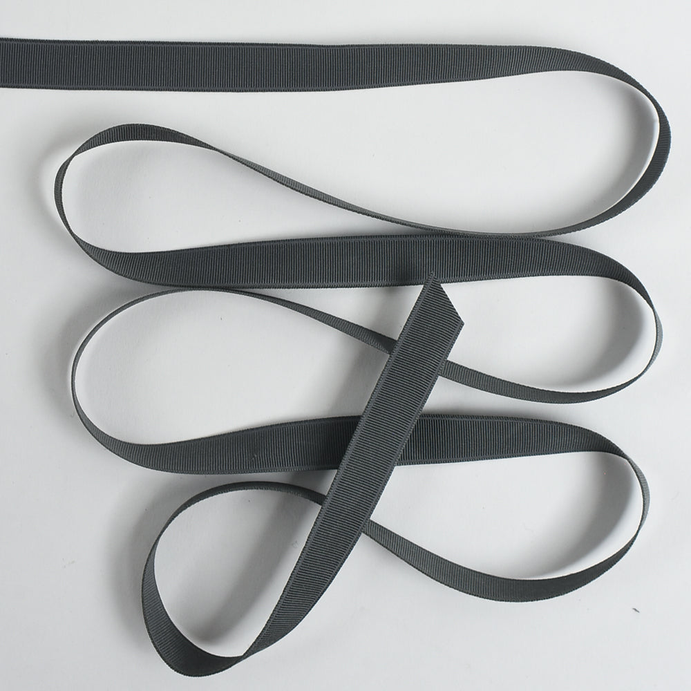 Steel Gray Rayon Grosgrain Ribbon - 9/16"- 50yd Roll