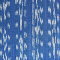 Blue fabric with white geometric pattern