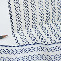 Vintage Indigo Yukata Cotton — Chain Stripe