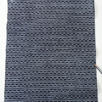 Vintage Indigo Yukata Cotton — Interlocking Chain Border Motif