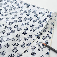 Vintage Indigo Yukata Cotton — Stylized Fan (Ōgi) Motif