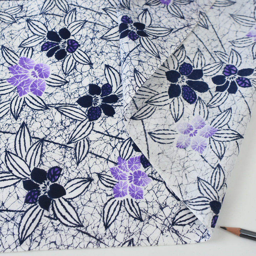 Vintage Yukata Cotton - Dense Floral Vine Motif