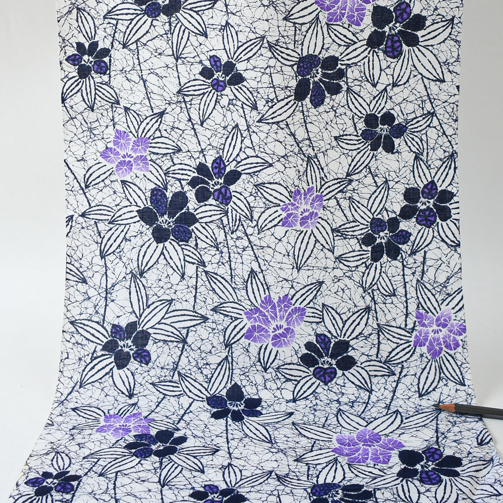 Vintage Yukata Cotton - Dense Floral Vine Motif