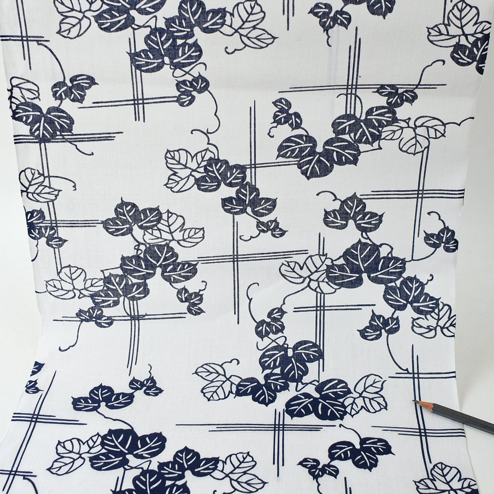 Vintage Yukata Cotton - Plum Blossom Branch Motif