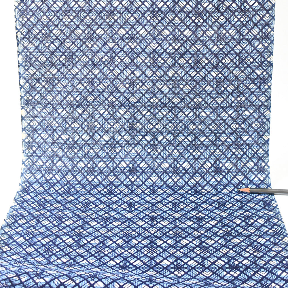 Vintage Yukata Cotton - Crosshatch Lattice Motif