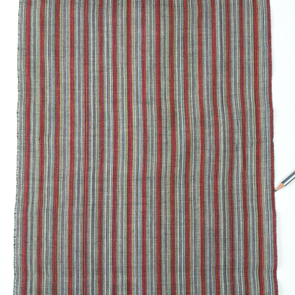 Vintage Japanese Cotton — Rustic Multi-Stripe (Red & Indigo)
