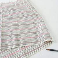 Vintage Yukata Cotton — Multi-Stripe with Pink Accent