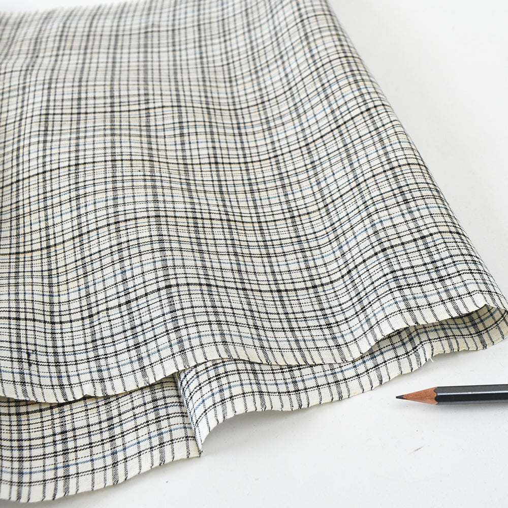 Vintage Yukata Cotton — Fine Woven Check
