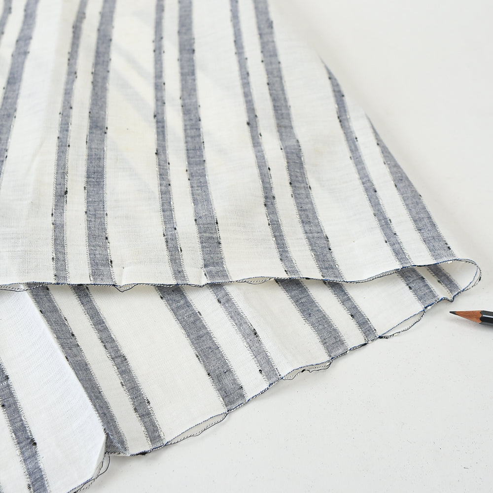 Vintage Indigo Yukata Cotton - Flowy Stripes Motif