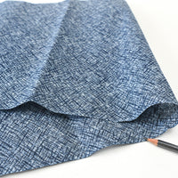 Vintage Indigo Yukata Cotton — Crosshatch Lattice Motif