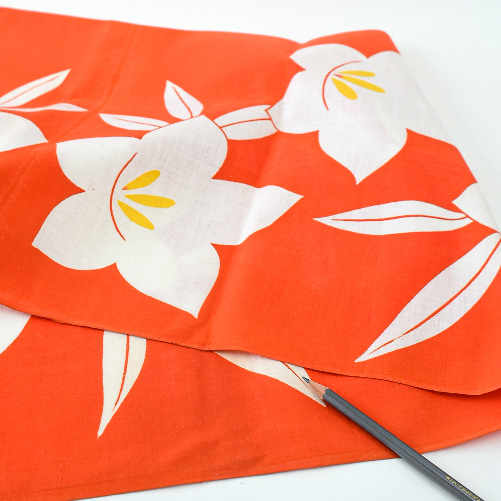 Vintage Yukata Cotton — Bold Camellia Motif