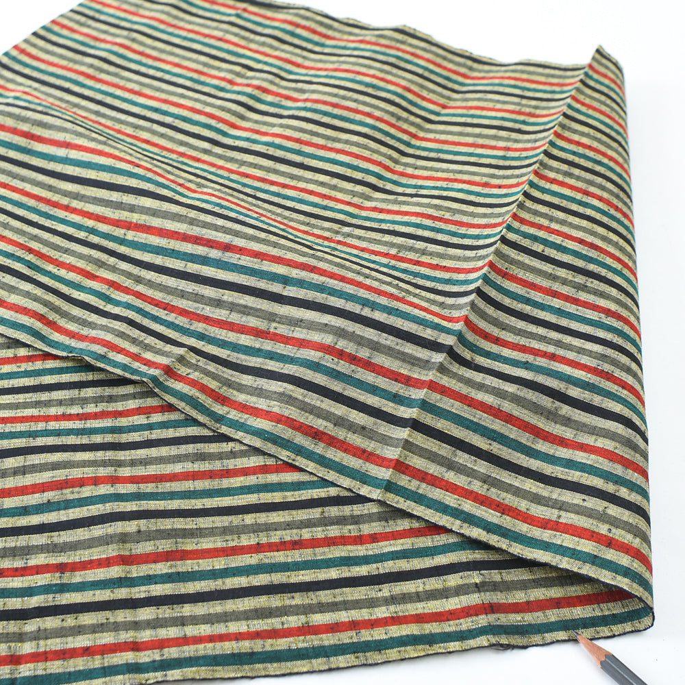 Vintage Yarn-Dyed Yukata Cotton — Multicolor Stripe Motif