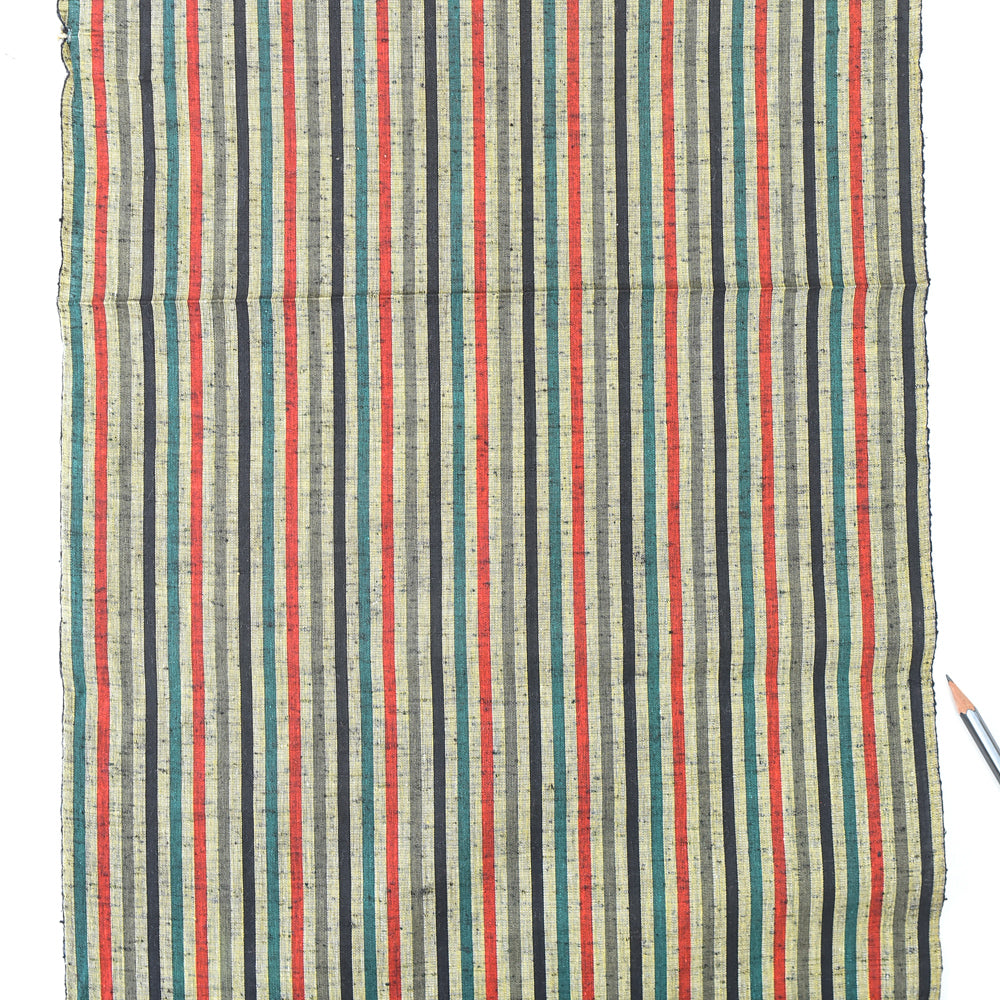 Vintage Yarn-Dyed Yukata Cotton — Multicolor Stripe Motif