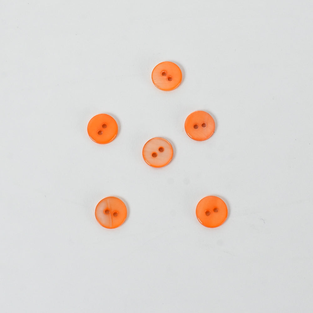 Mother-of-Pearl Buttons 1960s, Orange 3/8"