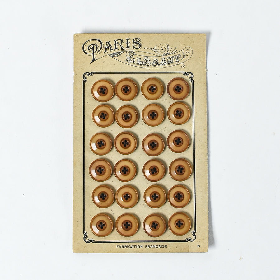 Vintage Buttons "Paris Elegant" - Brown 1/2"