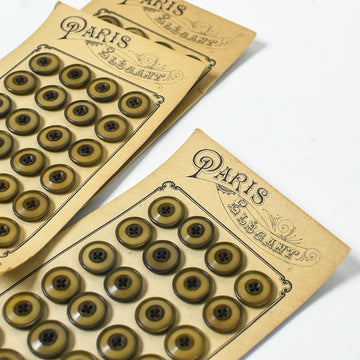 Vintage Buttons "Paris Elegant" - Khaki 1-1/4"