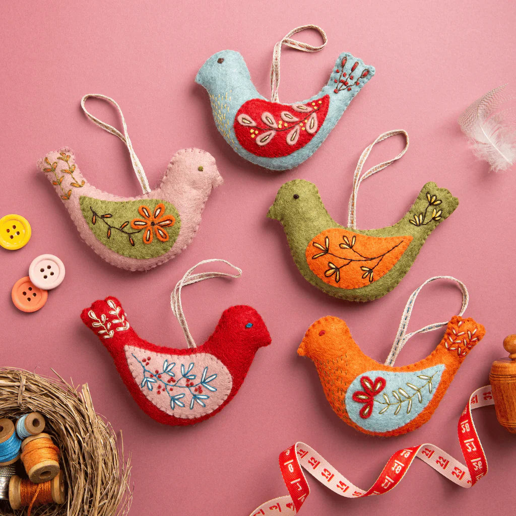 Folk Birds Craft Kit, Set of 5