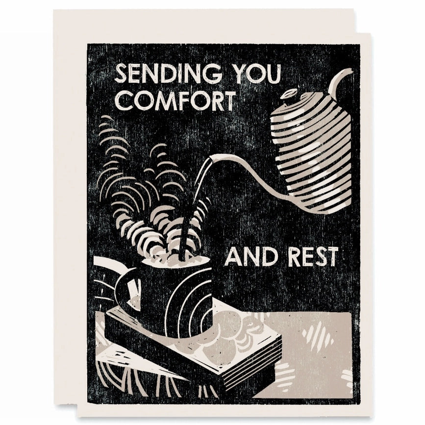 Sending You Comfort and Rest (Hot Tea and A Good Book) Card