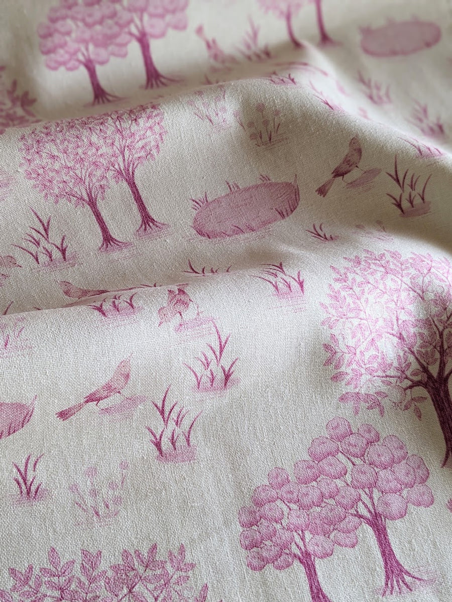 Fruit Trees Linen/Cotton Canvas, Pink