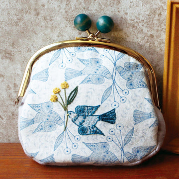 Blue Bird Clasp Pouch Embroidery Set