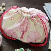 Fruit Trees Linen/Cotton Toile Canvas, Pink