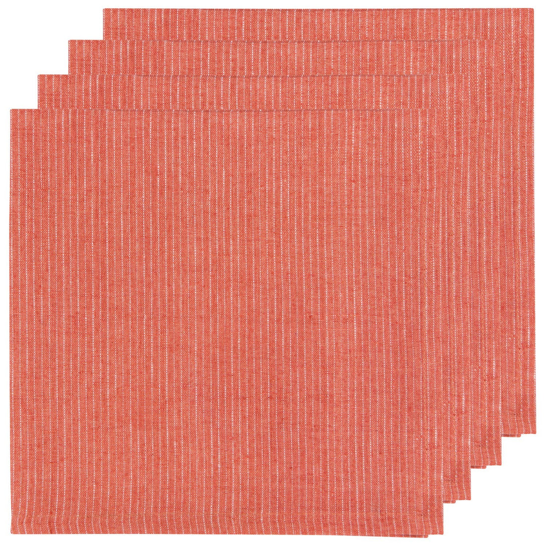 Clay Pinstripe Linen Napkins Embroidery Blank
