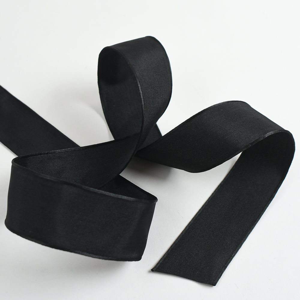 Black Double-Faced Organza Ribbon 1-1/2" - 10 yds