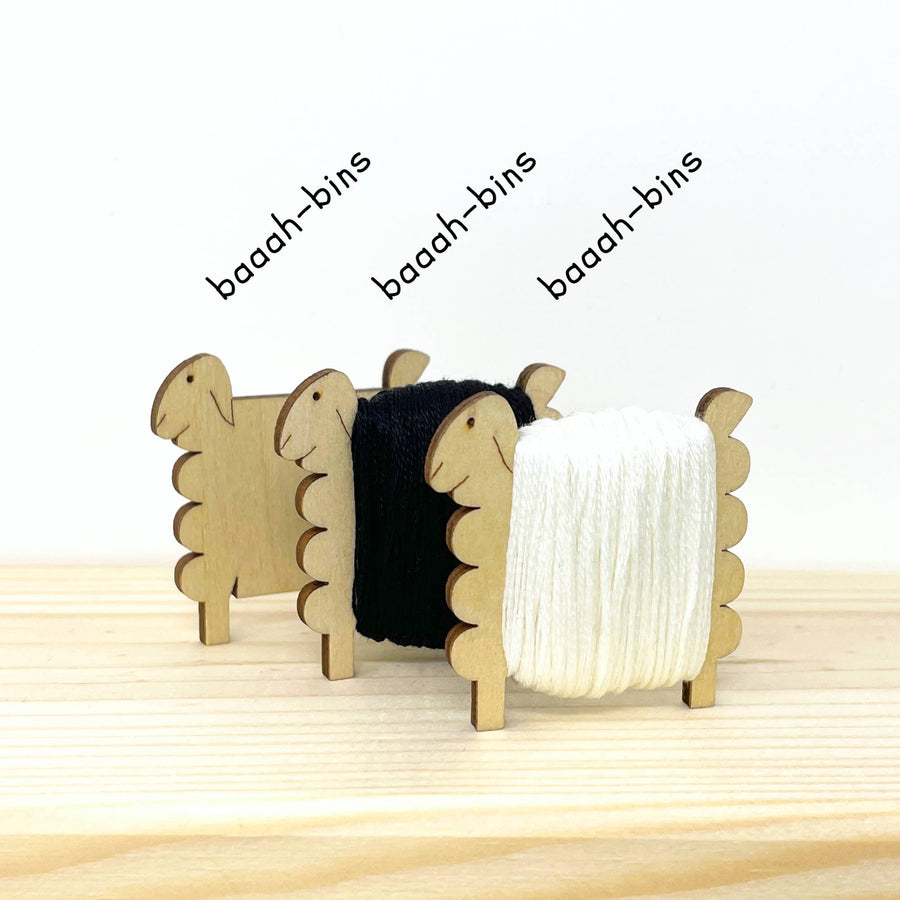 Nordic Sheep Wood Thread Bobbins (Set of 10)