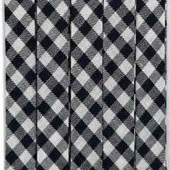 Double Fold Bias Tape 3/8" - Black Gingham