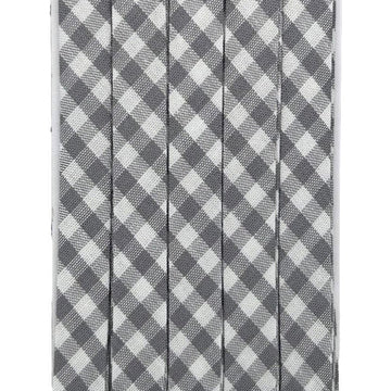 Double Fold Bias Tape 3/8" - Gray Gingham