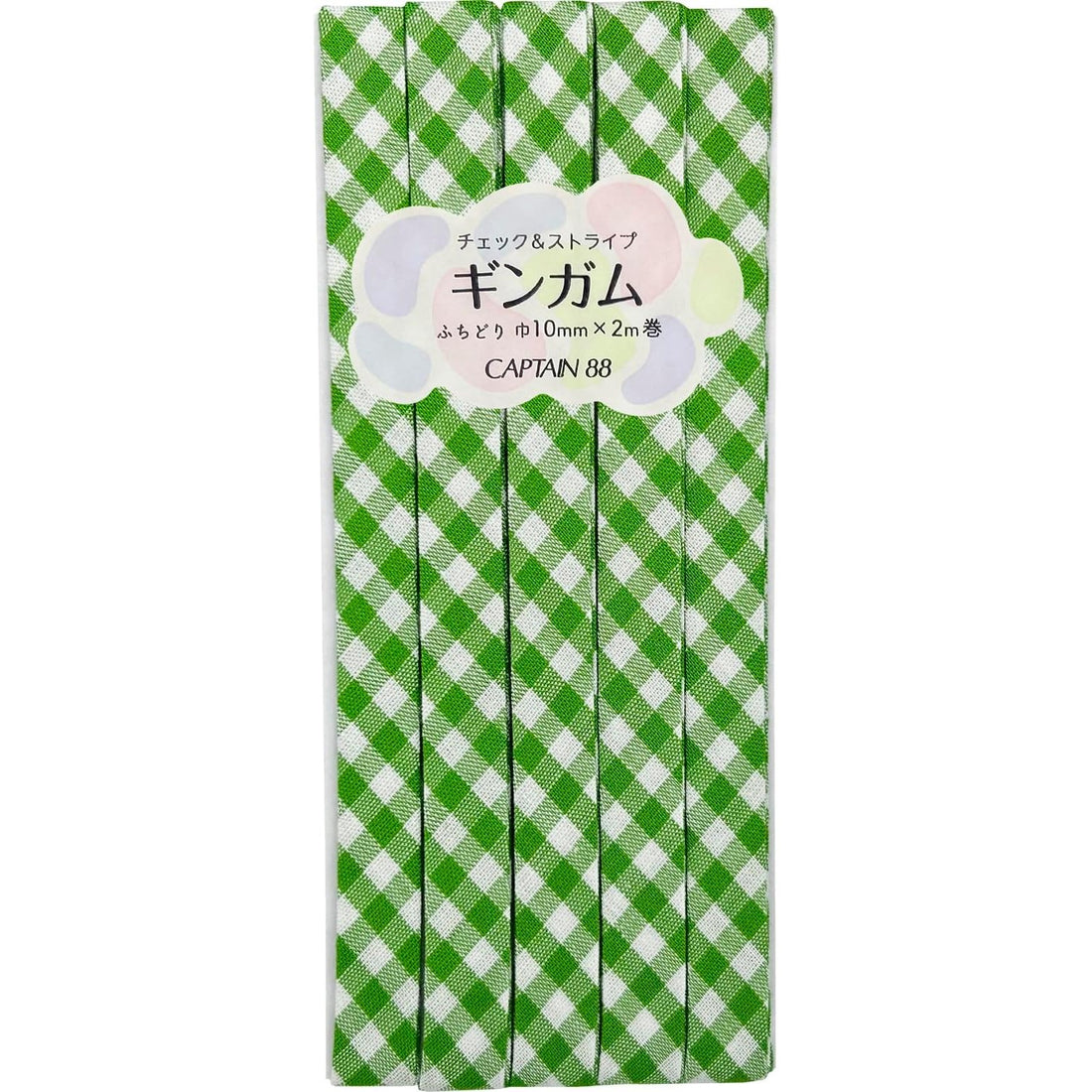 Double Fold Bias Tape 3/8" - Green Gingham