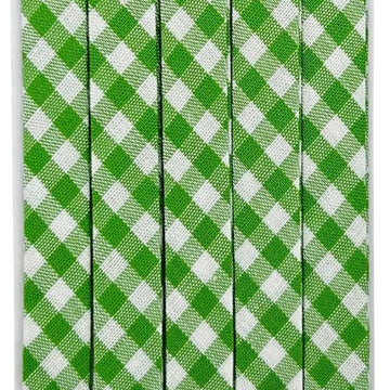 Double Fold Bias Tape 3/8" - Green Gingham