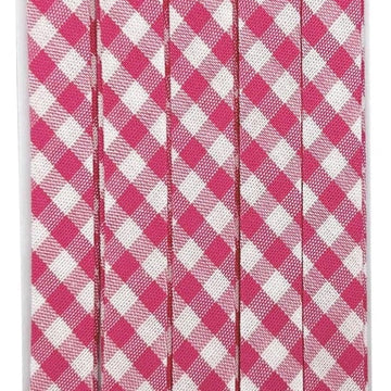 Double Fold Bias Tape 3/8" - Pink Gingham